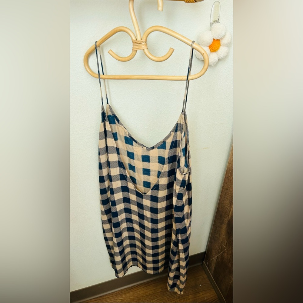 Acacia Blue Plaid Dress M - Picture 2 of 2